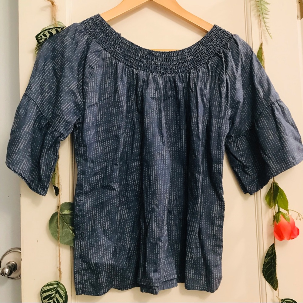 Prana Off Shoulder Flare Sleeve Blouse